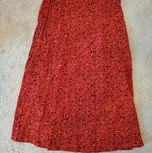 Red cheetah print midi skirt from old navy